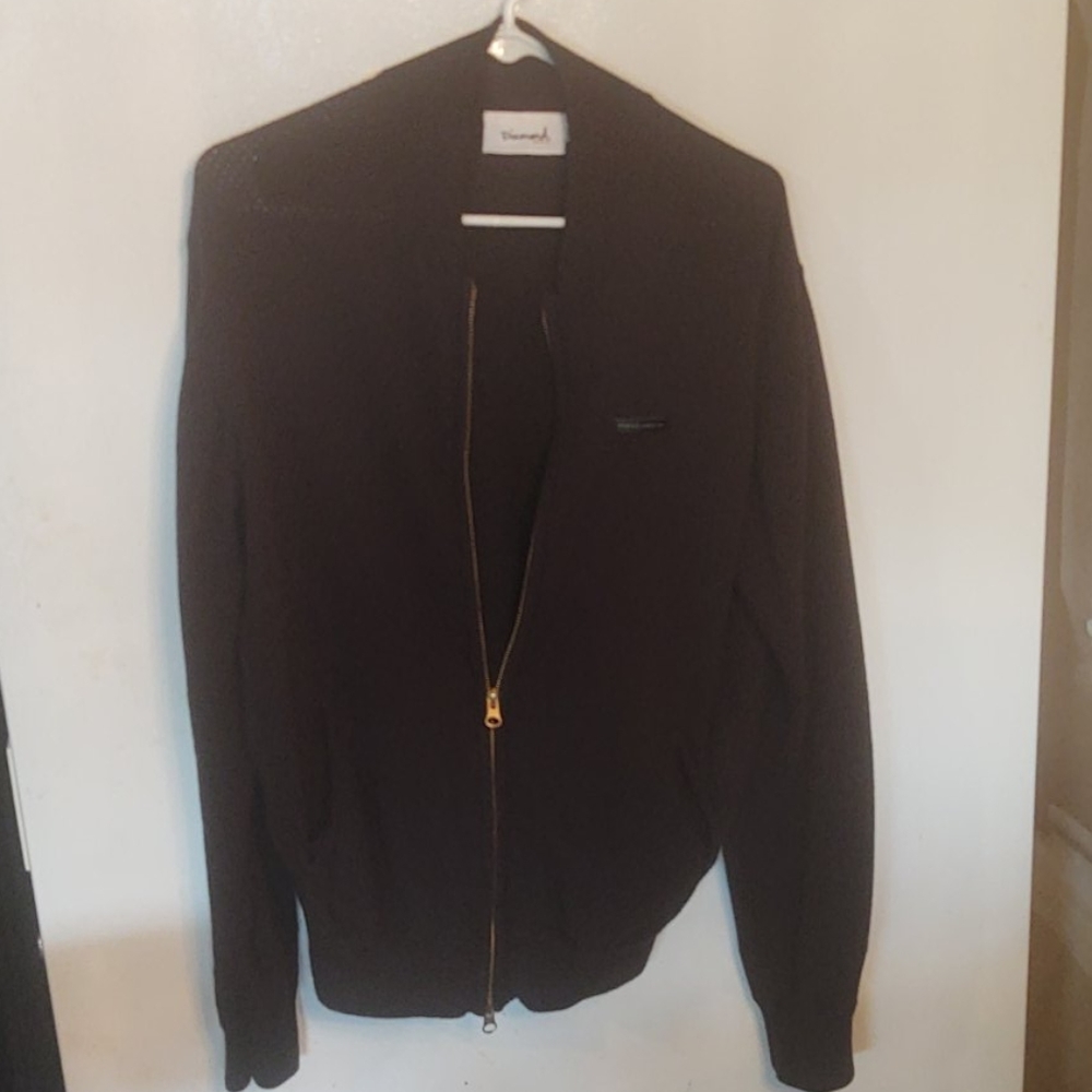 Diamond Supply Zip Up Sweater Mesh like